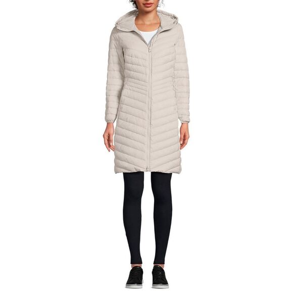 Land's End Coat Wanderlust Ultralight 800 fill packable Down Quitled Dusk Gray M - Picture 1 of 6